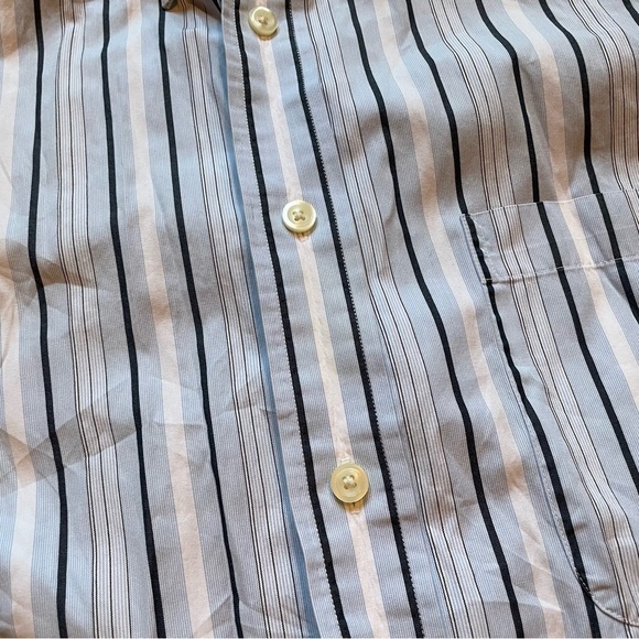 Roundtree & Yorke 80’s Two-Ply Fabric Mens Striped Button Up Dress Shirt Large - Picture 5 of 6